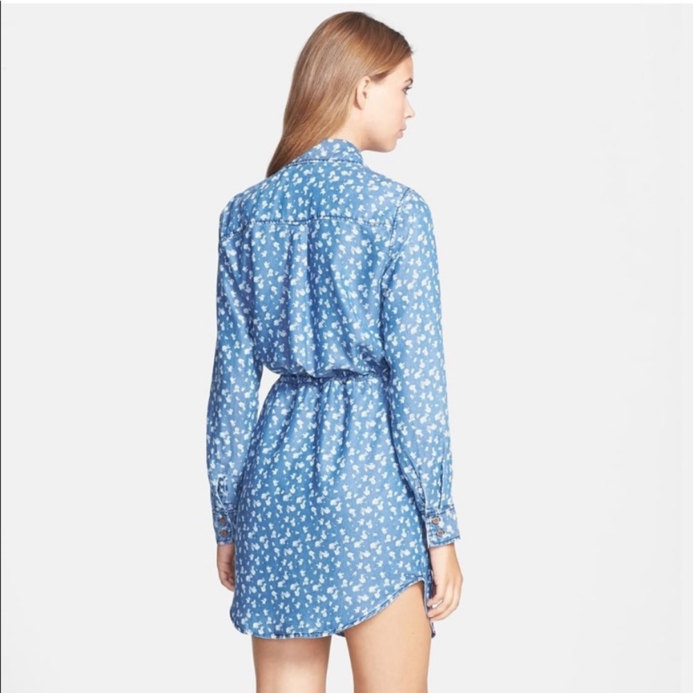 Tensely Velvet Heart Denim Floral Dress for Ladies